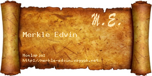 Merkle Edvin névjegykártya